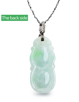 Fu Lu Shou Jade Necklace Pendant Jadeite Jade Green Chinese Good Luck Dahlia Stone Gemstone Certified Genuine fortune