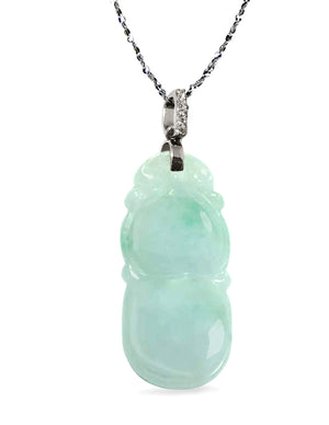 Fu Lu Shou Jade Necklace Pendant Jadeite Jade Green Chinese Good Luck Dahlia Stone Gemstone Certified Genuine fortune