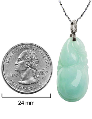 Fu Lu Shou Jade Necklace Pendant Jadeite Jade Green Chinese Good Luck Dahlia Stone Gemstone Certified Genuine fortune