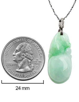 Fu Lu Shou Jade Necklace Pendant Jadeite Jade Green Chinese Good Luck Dahlia Stone Gemstone Certified Genuine fortune