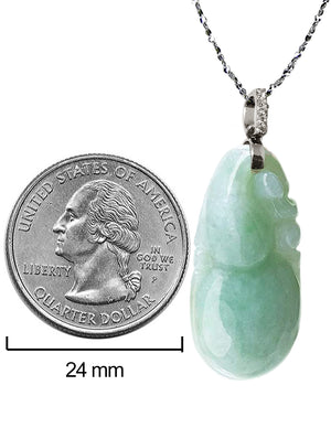 Fu Lu Shou Jade Necklace Pendant Jadeite Jade Green Chinese Good Luck Dahlia Stone Gemstone Certified Genuine fortune