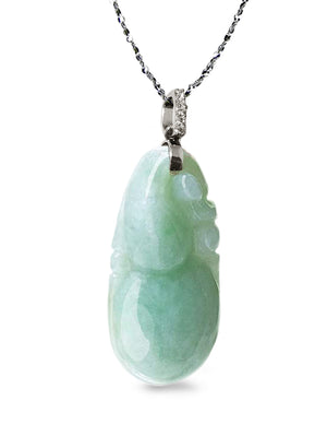 Fu Lu Shou Jade Necklace Pendant Jadeite Jade Green Chinese Good Luck Dahlia Stone Gemstone Certified Genuine fortune