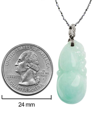 Fu Lu Shou Jade Necklace Pendant Jadeite Jade Green Chinese Good Luck Dahlia Stone Gemstone Certified Genuine fortune