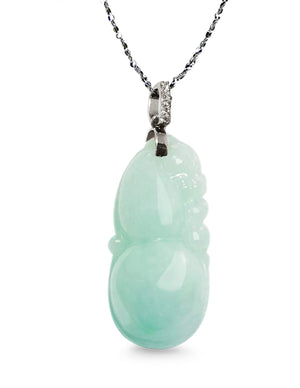 Fu Lu Shou Jade Necklace Pendant Jadeite Jade Green Chinese Good Luck Dahlia Stone Gemstone Certified Genuine fortune