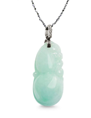 Fu Lu Shou Jade Necklace | Certified Genuine Grade A Jadeite Jade Pendant Necklace, 16" + 8" | Dahlia