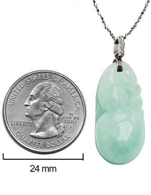 Fu Lu Shou Jade Necklace Pendant Jadeite Jade Green Chinese Good Luck Dahlia Stone Gemstone Certified Genuine fortune