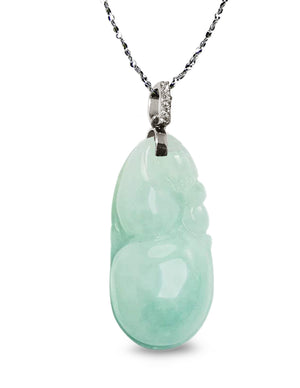 Fu Lu Shou Jade Necklace Pendant Jadeite Jade Green Chinese Good Luck Dahlia Stone Gemstone Certified Genuine fortune