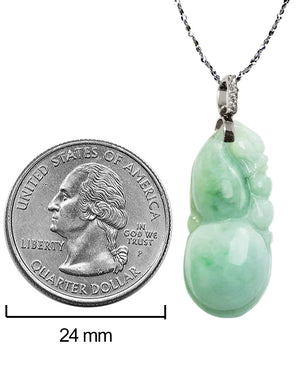 Fu Lu Shou Jade Necklace Pendant Jadeite Jade Green Chinese Good Luck Dahlia Stone Gemstone Certified Genuine fortune