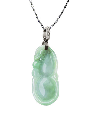 Fu Lu Shou Jade Necklace Pendant Jadeite Jade Green Chinese Good Luck Dahlia Stone Gemstone Certified Genuine fortune