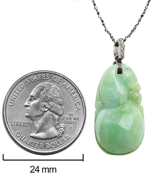 Fu Lu Shou Jade Necklace Pendant Jadeite Jade Green Chinese Good Luck Dahlia Stone Gemstone Certified Genuine fortune