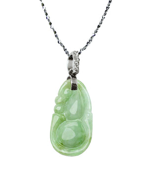 Fu Lu Shou Jade Necklace Pendant Jadeite Jade Green Chinese Good Luck Dahlia Stone Gemstone Certified Genuine fortune