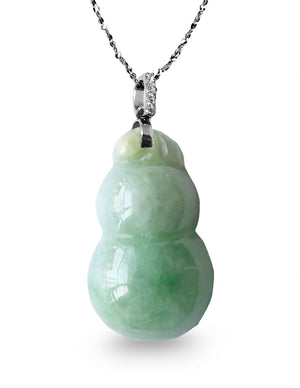 Jade Necklace | Calabash Jadeite Jade Pendant Necklace, 16" + 8" Extender | Dahlia