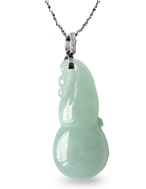 Jade Necklace | Calabash Jadeite Jade Pendant Necklace, 16" + 8" Extender | Dahlia