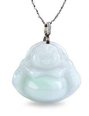 Jade Necklace | Laughing Buddha Jade Pendant Necklace | Dahlia