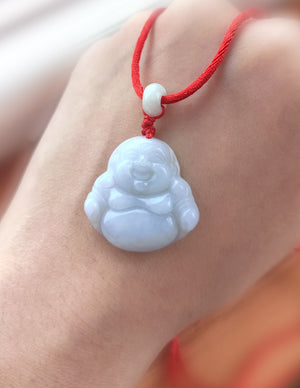 Laughing Buddha Jade Necklace | Certified Genuine Grade A Jadeite Jade Pendant Necklace| Dahlia