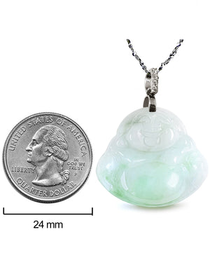 Laughing Buddha Jade Necklace | Certified Genuine Grade A Jadeite Jade Pendant Necklace| Dahlia