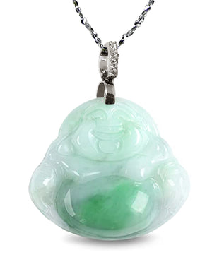 Jade Necklace | Laughing Buddha Jade Pendant Necklace | Dahlia