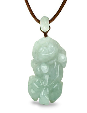 Jade Necklace | Jadeite Grade A Jade Fortune and Prosperity Pi Xiu Dragon Pendant Necklace | Dahlia