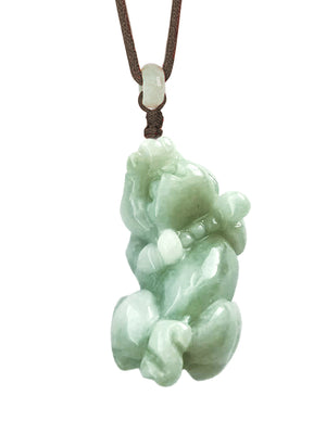 Jade Necklace | Jadeite Grade A Jade Fortune and Prosperity Pi Xiu Dragon Pendant Necklace | Dahlia