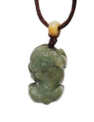 Pi Xiu Dragon Jade Necklace Jadeite Jade Green Chinese Good Luck Dahlia Stone Gemstone Certified Real