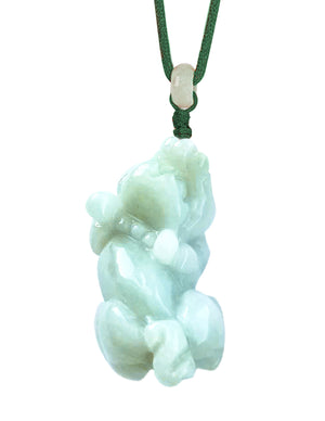 Jade Necklace | Jadeite Grade A Jade Fortune and Prosperity Pi Xiu Dragon Pendant Necklace | Dahlia
