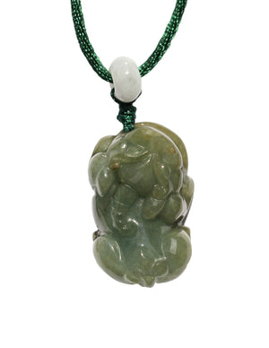 Pi Xiu Dragon Jade Necklace Jadeite Jade Green Chinese Good Luck Dahlia Stone Gemstone Certified Real