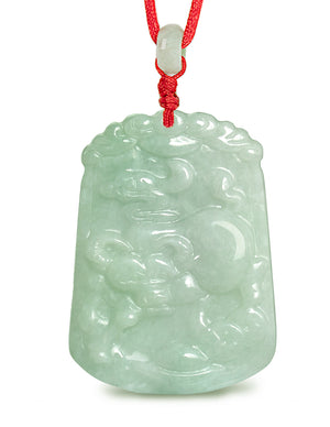 Chinese Zodiac Jade Necklace | Certified Genuine Grade A Jadeite Jade Pendant Necklace 16" + 8" Extender | Dahlia