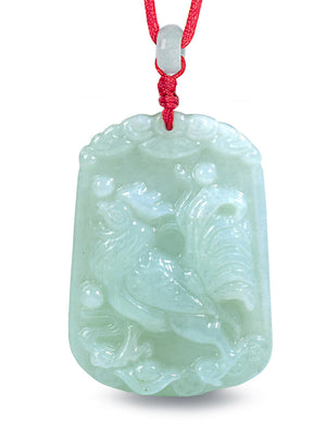 Chinese Fu Zodiac Jade Necklace Jadeite Jade Green Chinese Good Luck Dahlia Stone Gemstone Certified Real