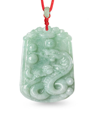 Chinese Zodiac Jade Necklace | Certified Genuine Grade A Jadeite Jade Pendant Necklace 16" + 8" Extender | Dahlia