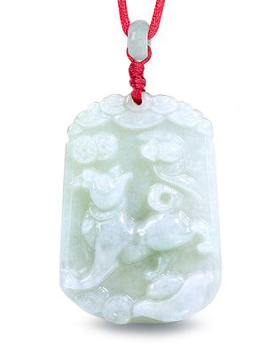 Chinese Zodiac Jade Necklace | Certified Genuine Grade A Jadeite Jade Pendant Necklace 16" + 8" Extender | Dahlia