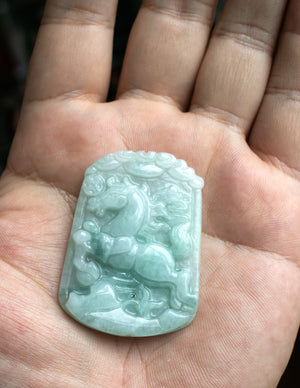 Chinese Fu Zodiac Jade Necklace Jadeite Jade Green Chinese Good Luck Dahlia Stone Gemstone Certified Real