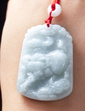 Chinese Fu Zodiac Jade Necklace Jadeite Jade Green Chinese Good Luck Dahlia Stone Gemstone Certified Real