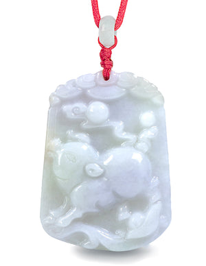 Chinese Zodiac Jade Necklace | Certified Genuine Grade A Jadeite Jade Pendant Necklace 16" + 8" Extender | Dahlia