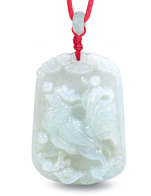 Chinese Zodiac Jade Necklace | Certified Genuine Grade A Jadeite Jade Pendant Necklace 16" + 8" Extender | Dahlia