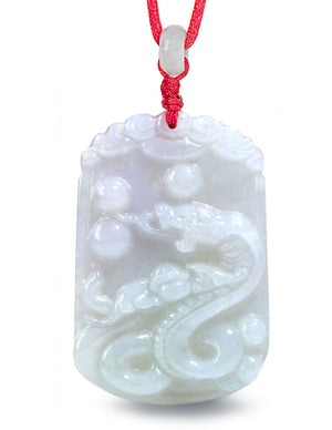 Chinese Zodiac Jade Necklace | Certified Genuine Grade A Jadeite Jade Pendant Necklace 16" + 8" Extender | Dahlia