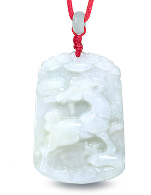 Chinese Zodiac Jade Necklace | Certified Genuine Grade A Jadeite Jade Pendant Necklace 16" + 8" Extender | Dahlia