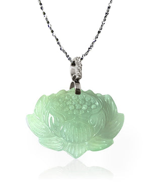 Jade Necklace | Lotus Jade Pendant Necklace | Dahlia