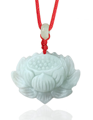 Jade Necklace | Lotus Jade Pendant Necklace | Dahlia