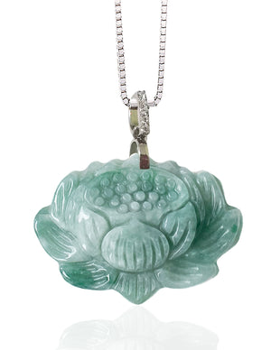 Jade Necklace | Lotus Jade Pendant Necklace | Dahlia