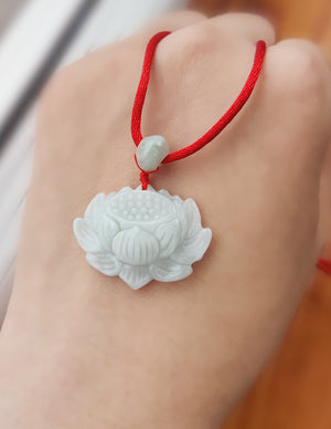 Jade Necklace | Lotus Jade Pendant Necklace | Dahlia