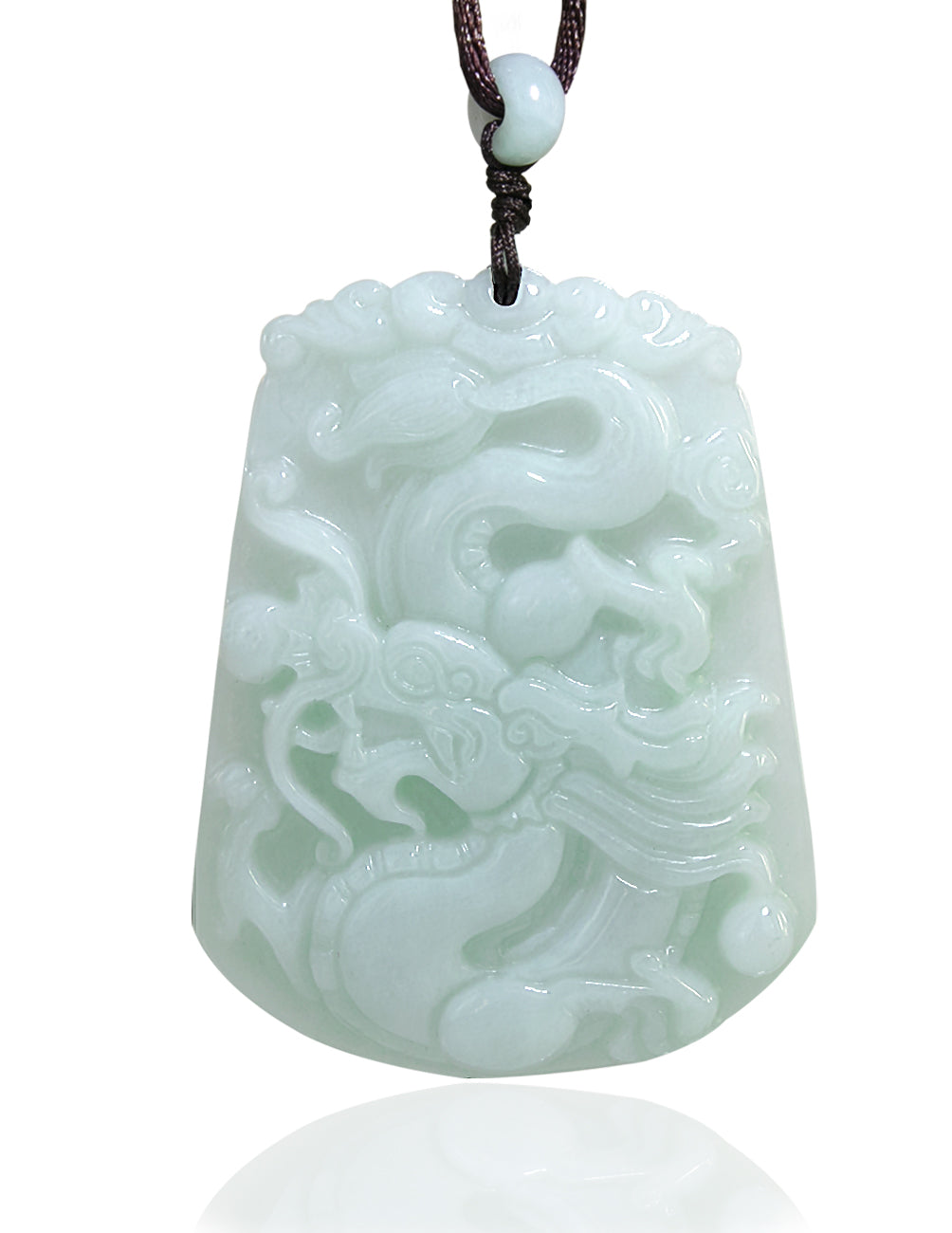 Dragon Phoenix Jade Necklace | Jadeite Jade Pendant Necklace | Dahlia