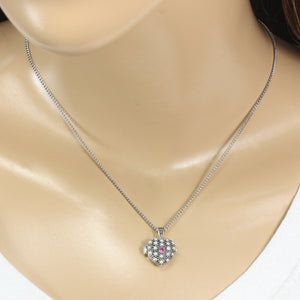 [product type] | Heart Shaped Locket Seed Pearl Sterling Silver Pendant Necklace - Dahlia Vintage Collection | Dahlia