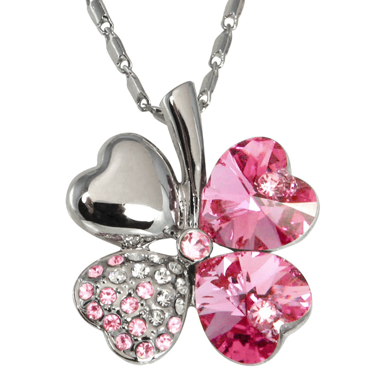 Four Leaf Clover Necklace with Swarovski Crystals | Dahlia