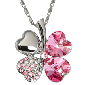 Four Leaf Clover Swarovski Crystal Pendant Necklace | Dahlia