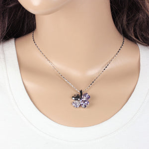 Lucky Love Four Leaf Clover Swarovski Crystal Pendant Necklace and Earrings Set | Dahlia