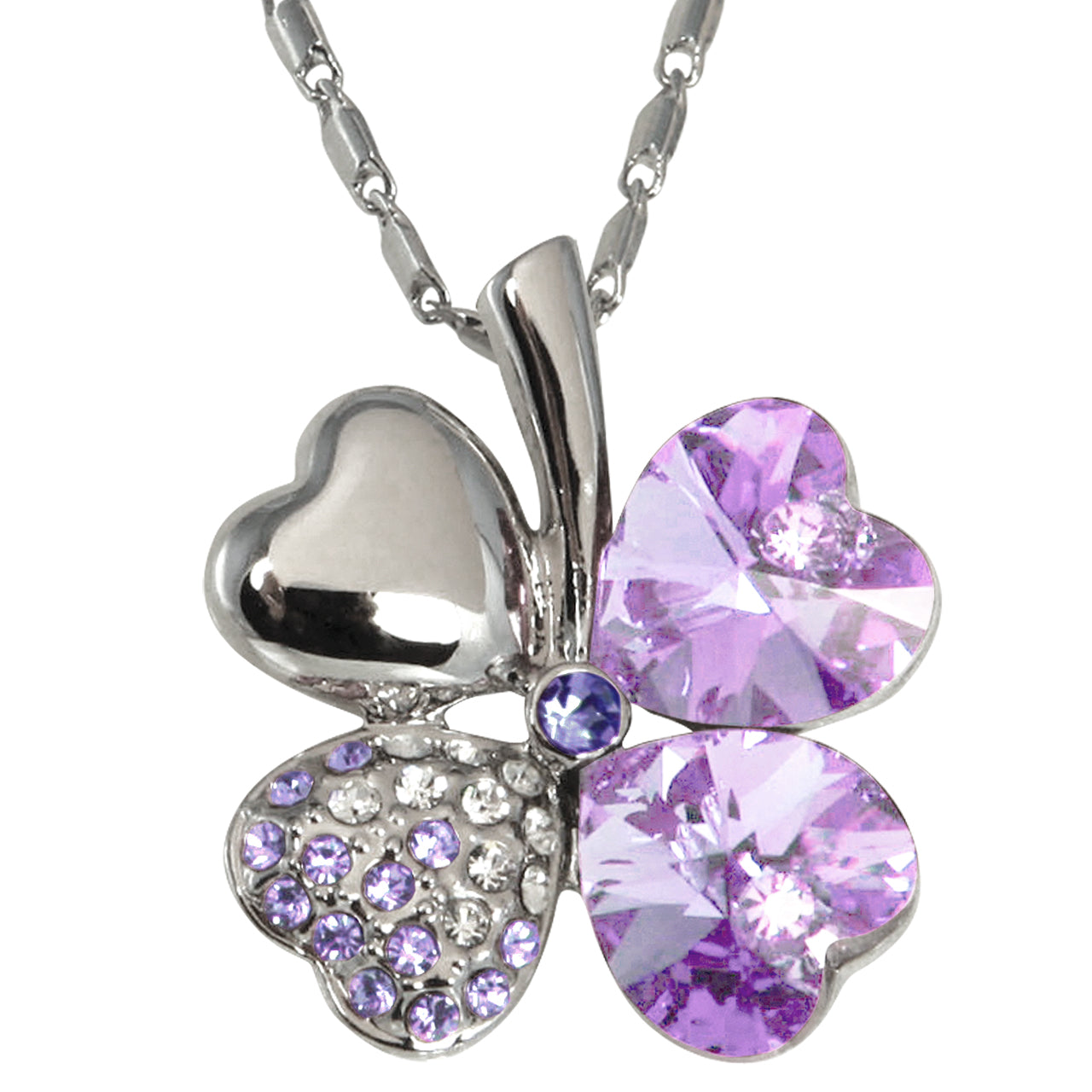 Four Leaf Clover Necklace with Swarovski Crystals | Dahlia
