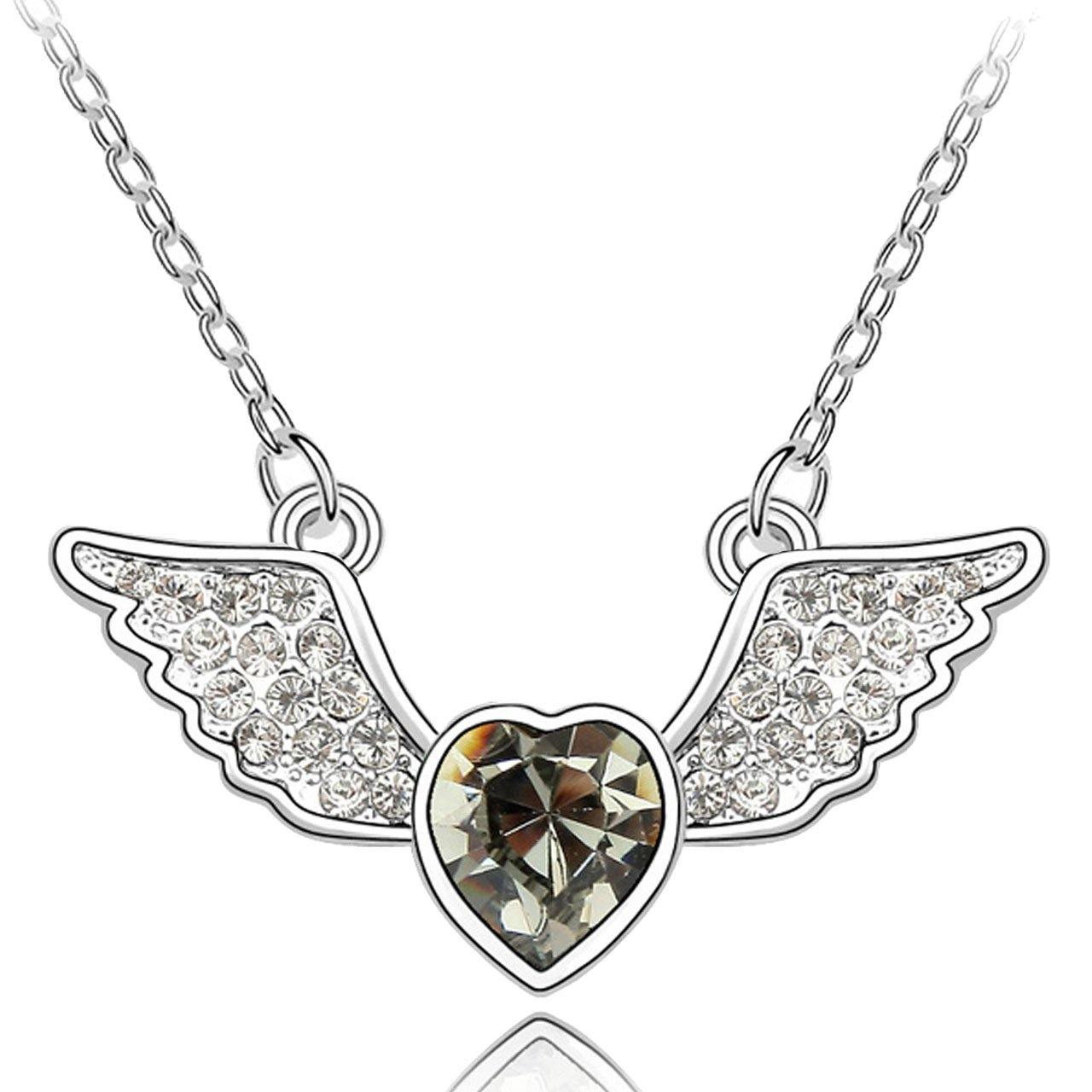 ANGEL WINGS made with Swarovski Crystal HOLLYWOOD fairy Gothic Goth Necklace  New | eBay