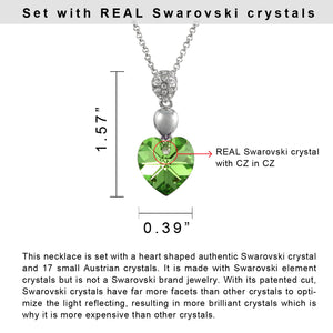 Crystal Heart Swarovski Crystal Pendant Necklace and Stud Earrings Set Rhodium Plated | Dahlia