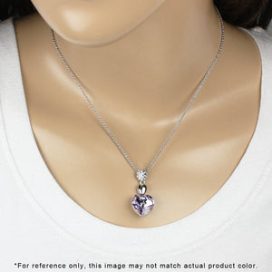 Crystal Heart Swarovski Crystal Pendant Necklace and Stud Earrings Set Rhodium Plated | Dahlia