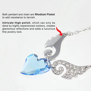 Cupid Heart Swarovski Crystal Elements Necklace Earrings and Bracelet Set Rhodium Plated | Dahlia